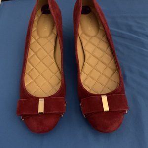 Michael Kors, Size 8.5, dark red, suede, shoes
